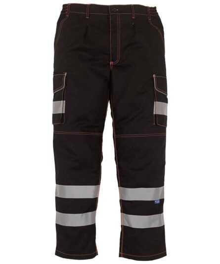 Hi-vis polycotton cargo trousers with kneepad pockets (HV018T/3M) - Yoko - Image 2