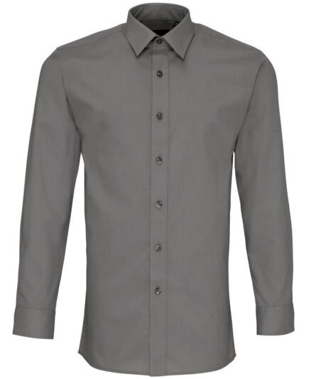 Poplin fitted long sleeve shirt - Premier - Image 3