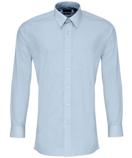 Poplin fitted long sleeve shirt - Premier - Image 4