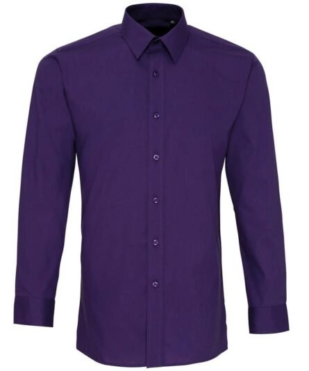 Poplin fitted long sleeve shirt - Premier - Image 5