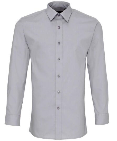 Poplin fitted long sleeve shirt - Premier - Image 8