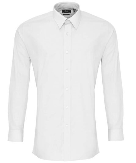 Poplin fitted long sleeve shirt - Premier - Image 9