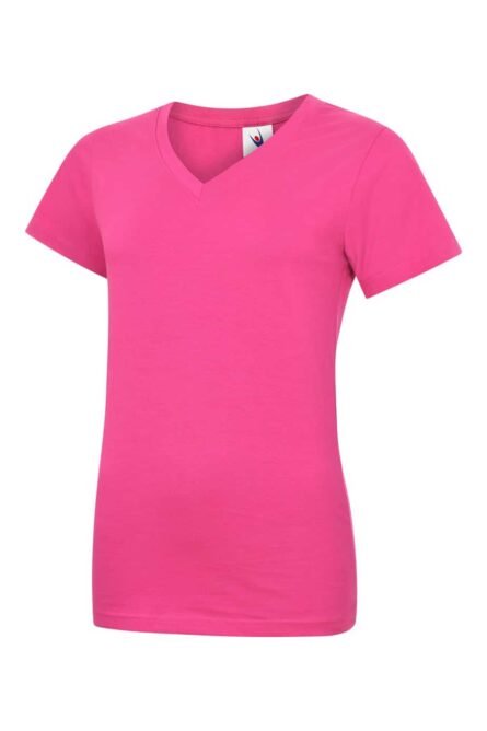 Ladies Classic V Neck T Shirt - Uneek - Image 3