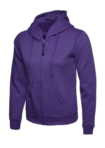 Ladies Classic Full Zip Hooded Sweatshirt - Uneek - Image 9